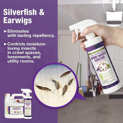 EcoVenger by EcoRaider All Purpose Insect Control 16 oz, Fleas, Fruit Flies, Gnats, Moths, Roaches, Spiders, Fast Kill, Lasting Prevention, Kill Eggs, Plant Extract Based & Non-Toxic, Child & Pet Safe