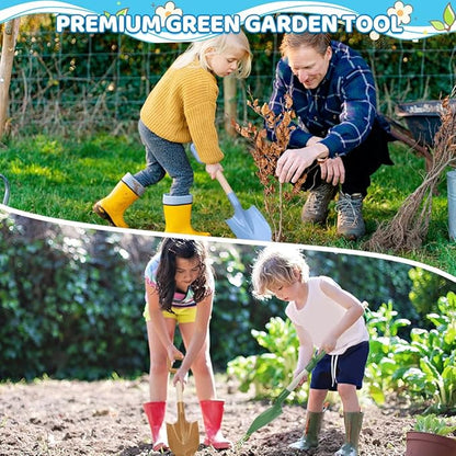 Dilabnda Kids Beach Sand Shovels, 16inch/40cm Sand Shovels for Garden, Large Beach Snow Spade Scoop for Kids Toddlers, Long Handle Plastic Wooden Shovel for Shoveling Digging Snowing (3PCS)