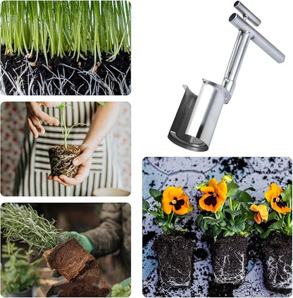 Bulb Planter Tool Garden Transplanter Tool for Digging, Lawn and Garden Tool Plant and Fruit Tree Seedling Transplanter Seed Planting Tools Hole Bulb Digger Tool Hole Maker for Planting