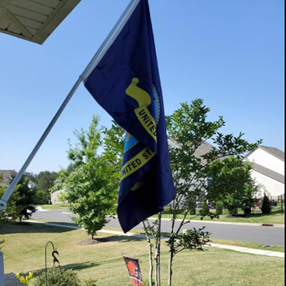 Double Sided Navy Outdoor Flag 4x6- Heavy Duty 3Ply 240D Polyester Vivid Colors- Navy Flag- 4 Rows Stitched and Canvas Header with 2 Brass Grommets