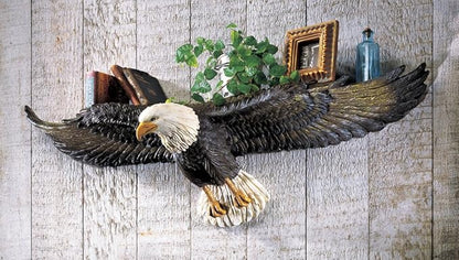 Collections Etc 3D Eagle Sculpted Wall Shelf Multi