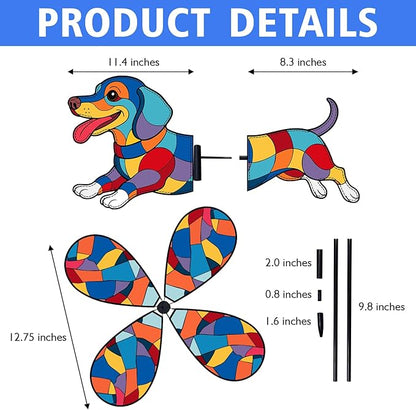 Dachshund Petite Spinner Outdoor, Dachshund Dog Wind Spinner for Yard and Garden