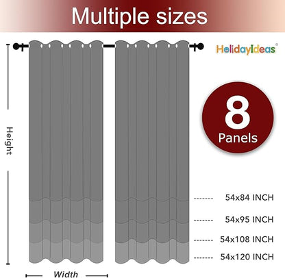 HolidayIdeas Grommet Outdoor Curtains for Patio Waterproof 8 Pcs All Weather Balcony Outside Curtains for Apartments, Gazebo, Pergolas, Porch, 54x84 Inch, Taupe
