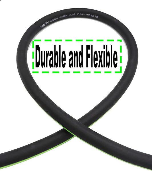 Hybrid Garden Hose 5/8 IN. x 25 FT, Heavy Duty, Lightweight, Flexible with Rotatable Grip Handle and Solid Brass Fittings