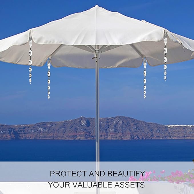 Hausse 30 Pack Bird Deterrents for Outside, Bird Repellent Hanging Silver Plastic Reflectors Scare Rods, Garden Decorative Reflective Scare Birds Away, Like Woodpeckers, Pigeons and Geese