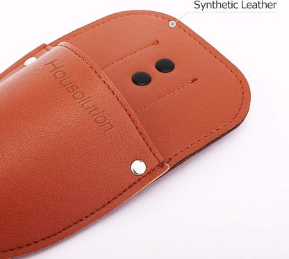 Housolution Garden Pruner Sheath, Pruner Tool Holster, Premium PU Leather Holster Protective Case Cover Scabbard for Gardening Pruning Shears Scissor - Brown