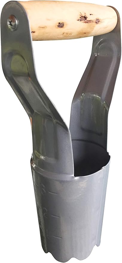 Garden Guru Steel Bulb Planter Tool for Planting Bulbs - High Carbon Steel & Comfortable Wood Carved Handle - Depth Marker for Consistent Planting Flowers Tulips, Daffodils, Dahlias - 1 Case (50 Pcs)