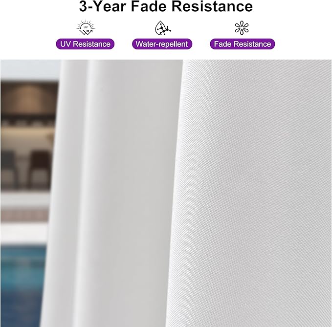 PURPLE LEAF 8' X 8' Patio Umbrella with In-ground Base for Pool 7' High Offset Outdoor Cantilever Umbrella Swimming Pool Umbrella with 360°Rotation for Poolside White