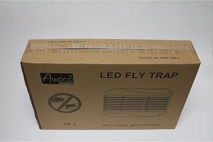 Awoco LED 15W 100V-240V Wall Mount Sticky Fly Trap Lamp with 3 LED UV Lights for Capturing Flies, Mosquitoes, Moths and Flying Insects (Fly Trap + 6 Glue Boards)…