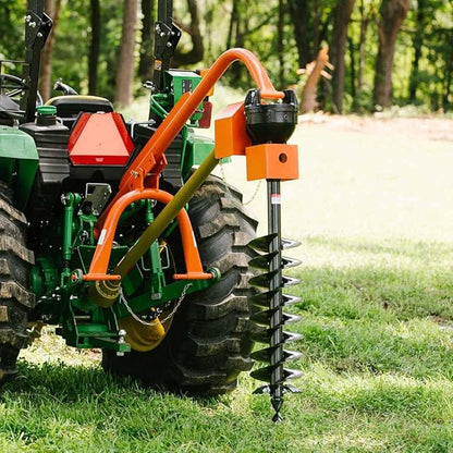 Titan Attachments 60 HP 3 Point Post Hole Digger with 9" Auger Attachment, Fits Cat 1 Tractors for Fence Post Holes, Deck Installation