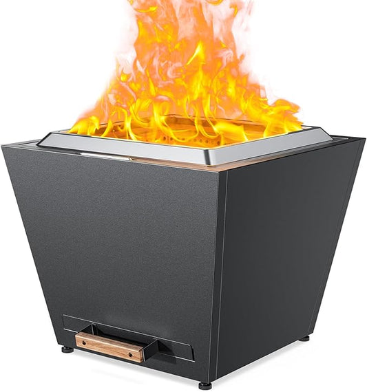 LEGACY HEATING Smokeless Fire Pit, Portable Outdoor Firepits 25 inch, Carry Handle for Backyard Patio Camping Bonfire, Stainless Steel, Ideal for 6-12 People, 46.74 lbs, Black, Cyberpit One Pro