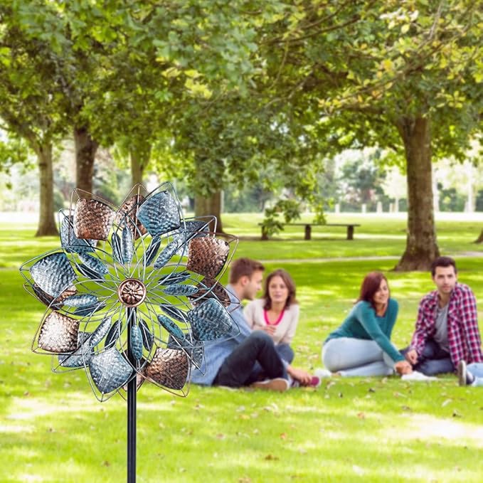 Wind Spinners Outdoor Metal 14.3” Wind Spinners for Yard and Garden Vintage Wind Spinner Garden Decor Wind Sculptures & Spinners for Patio Lawn Decoration