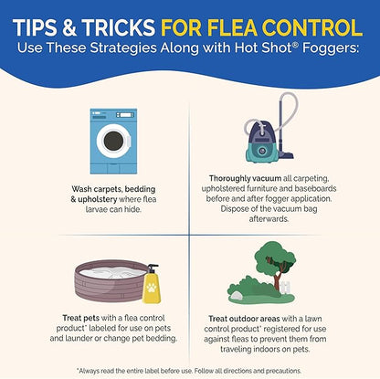 Hot Shot No-Mess! Fogger With Odor Neutralizer 3 Count-1.2 Ounce Cans, Kills Hidden Bugs, No Need To Turn Off Pilot Lights, 6 Pack