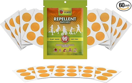 Mosquito Guard 60 Pack Mosquito Repellent Stickers for Kids - DEET Free Mosquito Repellent Outdoor Patio - Plant Based Mosquito Patches for Kids