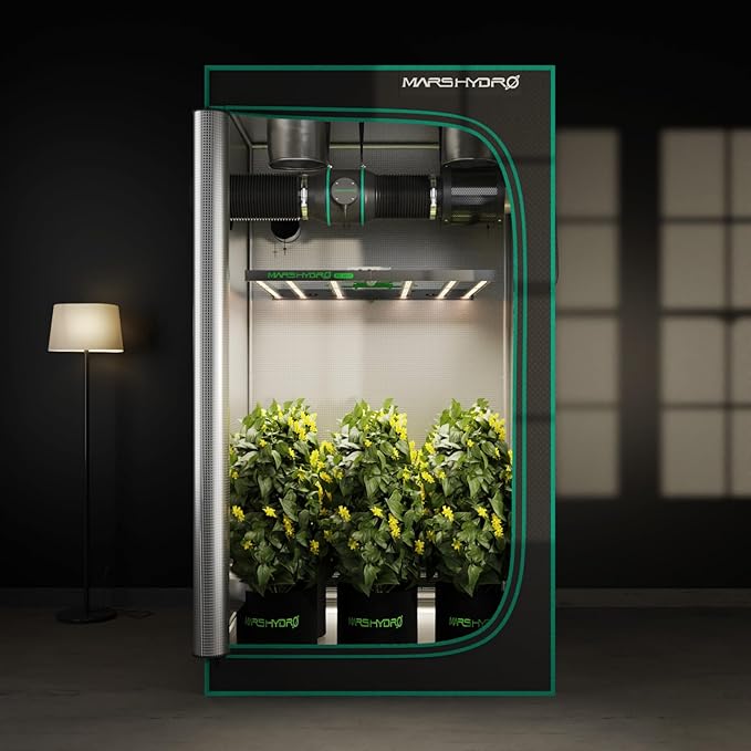 MARS HYDRO 6 Inch Inline Fan and Filter, with Temperature and Humidity Controller, and 25 Feet Ducting, Exhaust Fan for Grow Tents, Hydroponics