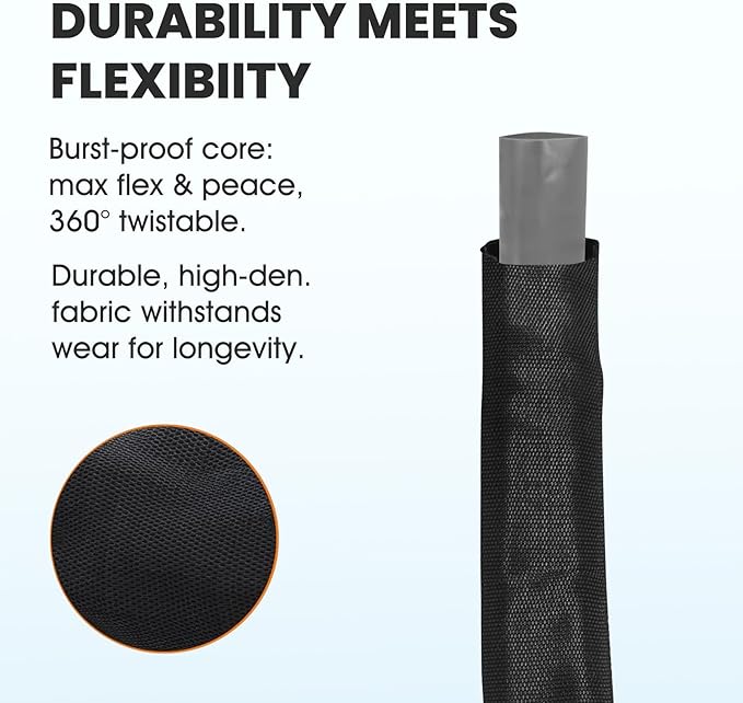 2025 Upgraded 50FT Non-Expanding Garden Hose, Lightweight, Flexible Ultra-Light Water Hose, Burst-Resistant, Lead-Free, Anti-Kink, High-Pressure