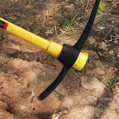 Pick Mattock with Heavy Duty Forged Construction, Adze and Ergonomic Non-Slip Handle for Gardening, Hunting, Landscaping and Outdoor,36 Inch