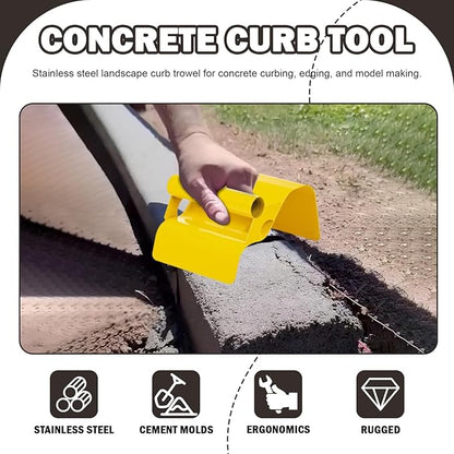 Concrete Curb Trowel Edger, Curb Tool for Concrete Edging, Concrete Curbing Trowel, Concrete Curb Hand Tool, Putty Knife