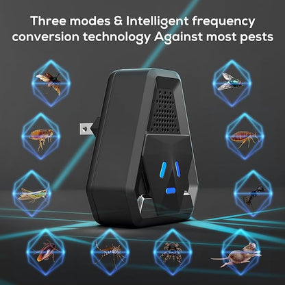 2025 Upgraded Ultrasonic Repeller & Insect Indoor Repeller,Ultrasonic and Repellent for Roach,Rodent,Mouse,Bugs,Mosquito,Mice,Spider,Ant,3 Mode Switching,6 Packs