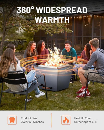 LEGACY HEATING Smokeless Fire Pit, Portable Outdoor Firepits 25 inch, Carry Handle for Backyard Patio Camping Bonfire, Stainless Steel, Ideal for 6-12 People, 46.74 lbs, Blue, Cyberpit One Pro