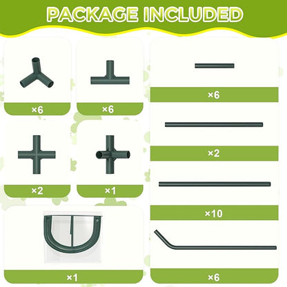 Upgraded Portable Greenhouse, 47.3" L x 26.4" W x 26.4" H Mini Greenhouse for Outdoors with 2 Zipper Doors, PE Cover, Ground Stakes & Ropes for Garden, Patio, Balcony, Backyard