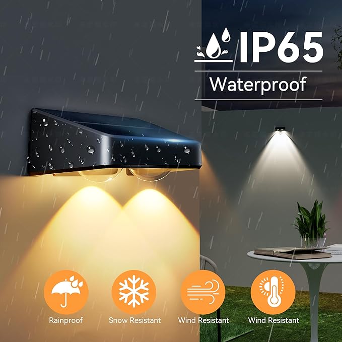 Solar Fence Lights 8 Pack 9 Colors & 11 Lighting Modes Solar Wall Lights Outdoor Waterproof IP65 RGB Color Changing Fence Lights Solar Powered for Garden Yard Patio Deck Step Patio Wall