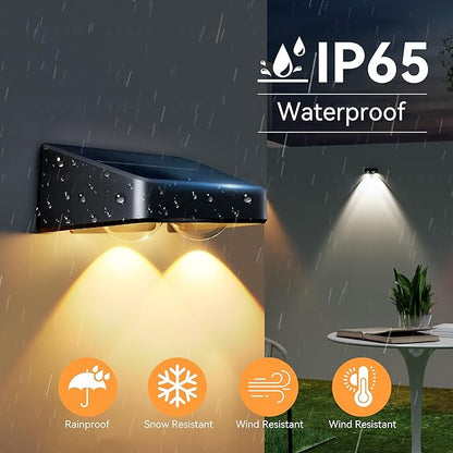 Solar Fence Lights 8 Pack 9 Colors & 11 Lighting Modes Solar Wall Lights Outdoor Waterproof IP65 RGB Color Changing Fence Lights Solar Powered for Garden Yard Patio Deck Step Patio Wall