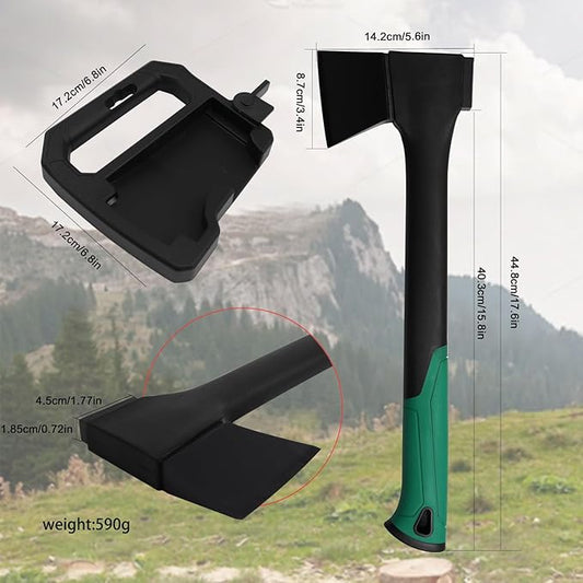 Camping Hatchet 17.6 Inch,Survival Hatchet Tactical for Wood Chopping and Kindling,Hatchet Axewith V Grind Blade, Lightweight Nylon Fiber Handle,for Outdoor Survival, Gardening, Hiking(S)