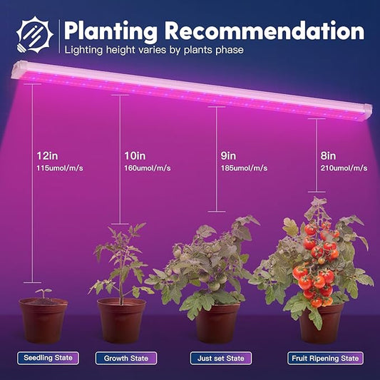 FREELICHT 4 Pack 4FT LED Grow Light, 40W (250W Equivalent), Red Blue (660nm+460nm) Full Spectrum Grow Light for Indoor Plants, Linkable Plug in Plant Growing Lamps for Hydroponic Seeding Veg Flower
