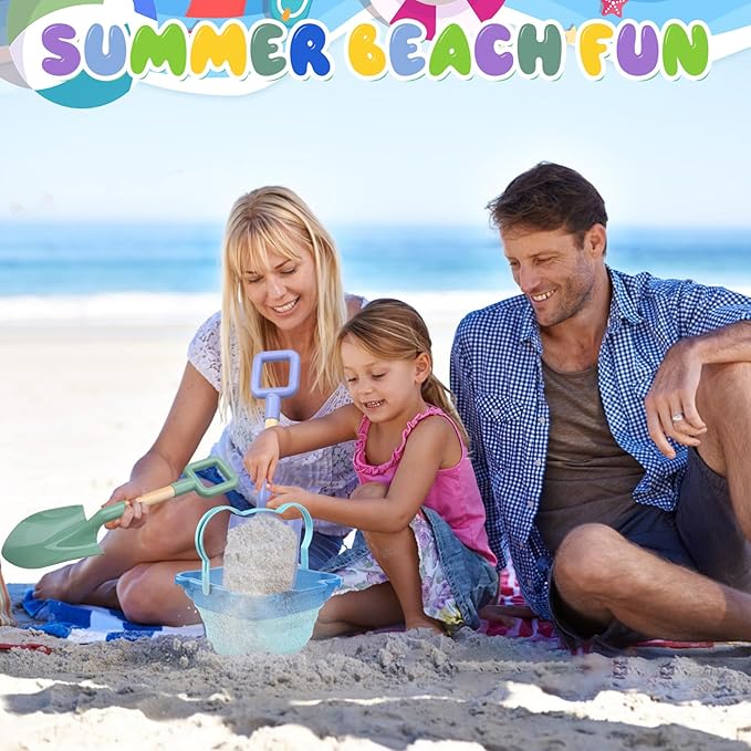 Wood Handle Beach Shovel for Kids Digging, Sand Spade Sandbox Toy for Kids 4-12, Safe Plastic Garden Backyard Planting Tools Sturdy Scoop for Boy Girl, Travel Beach Toy Summer Fun Birthday Gift