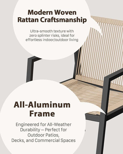 ZANDOR Expandable Outdoor Dining Set for 4-6-8,Patio Table and Chairs Set with Wood Top for Garden,Backyard,Porch,55"-82.7" Extendable Aluminum Outdoor Table Set with 4 Chairs,Grey