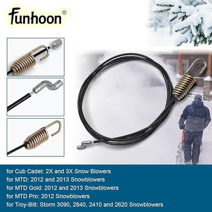 946-04230B Auger Clutch Cable for Cub Cadet Craftsman MTD Yard Machines Troy-Bilt Columbia White Outdoor Snow Blowers Replaces 746-04230 746-04230A 746-04230B 946-04230 946-04230A