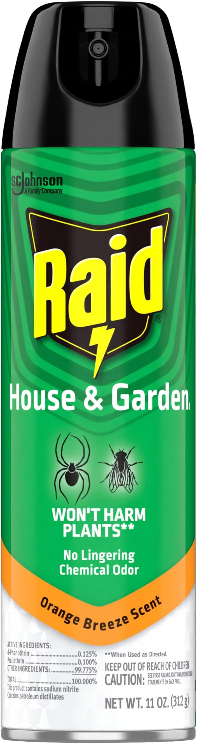 Raid House & Garden Insect Killer Spray, Orange Scent 11 Ounce (Pack of 1)