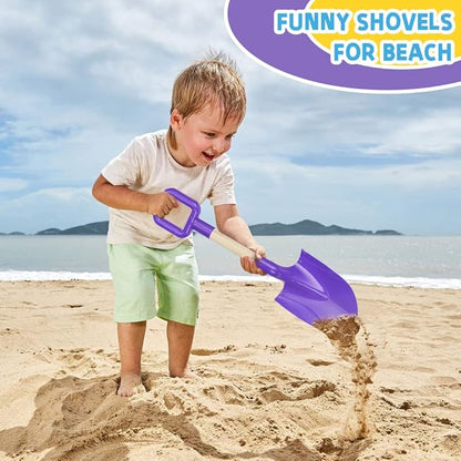 Dilabnba 16Inch Kids Beach Spades Sand Shovels, Jumbo Sturdy Wood Handle ABS Plastic Shovels Scoops Tools for Digging Beach Sandbox Snow, Sandbox Garden Toys Set for Toddlers Kids 3-10(2PCS)