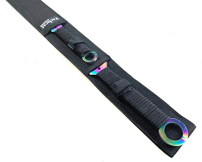 2 PCS Ninja Tactical Machetes, Swords Tactical Survival Katana Durable Knife Set. For Camping, Hunting, and Collection (Rainbow)