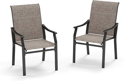 Sophia & William Outdoor Chairs Set of 2, Patio Chairs with Breathable Textilene Fabric and Heavy-Duty Iron Frame, Perfect for Lawn Garden Backyard Deck 350 lbs Capacity