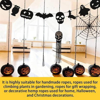 3mm 328 Feet Black Natural Jute Twine, for Crafts Gift, Craft Projects, Wrapping, Bundling, Packing, Holiday Packaging Twine, Gardening and More, Jute Rope to Use Around The House and Garden