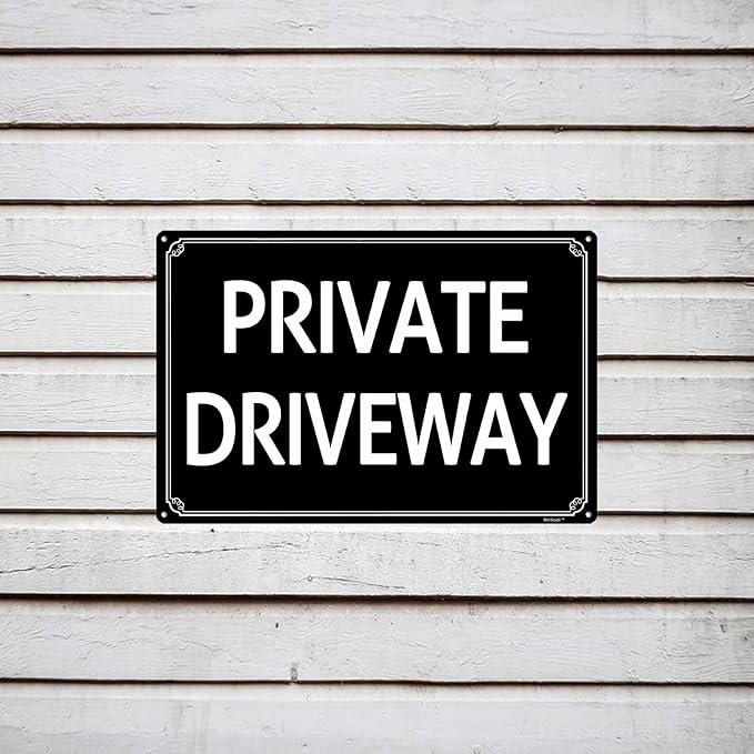 12x16" Private Driveway- High-Intensity Aluminum Parking Lot Sign, Weatherproof & Fade-Resistant, Ideal for Outdoor & Indoor Use - Curbside Sign(horizontal version)