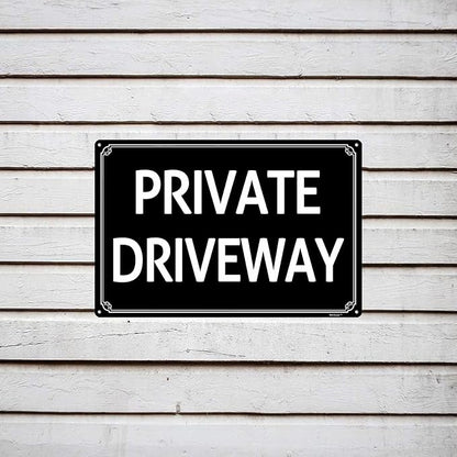 12x16" Private Driveway- High-Intensity Aluminum Parking Lot Sign, Weatherproof & Fade-Resistant, Ideal for Outdoor & Indoor Use - Curbside Sign(horizontal version)