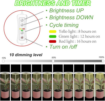 Plant Grow Light,Yadoker LED Growing Light Full Spectrum for Indoor Plants,Height Adjustable, Automatic Timer, 5V Low Safe Voltage,Idea for Small Plant Light…