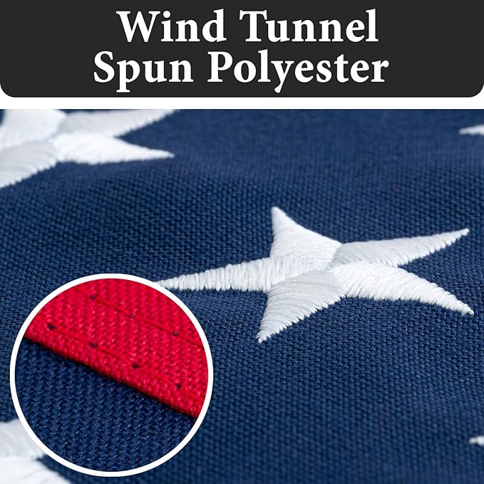 American Flags for Outside 5x8-100% MADE IN THE USA -Indestructible Durable Outdoor Heavy Duty Spun Polyester US Flag -United States Flags Sewn Stripes and Embroidered Stars - FMAA Certified