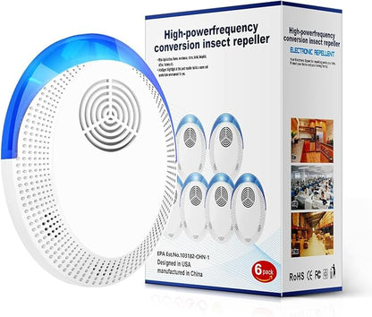 MITXPC Ultrasonic Pest Device Repeller Indoor Pest Deterrent Repellent Ultrasonic Plug in, Pest Control for Spiders, Roaches, Insects (6 Pack)