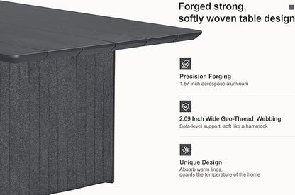 PURPLE LEAF 9 Pieces Outdoor Patio Dining Set Modern Large Weather-Resistant Table and Aluminum Chairs with Olefin Fabric Cushions for Family Dinners Indoor Decor Kitchen Grey