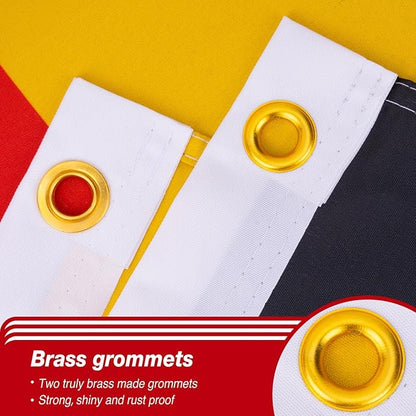Germany German Flag 3x5 ft Outdoor, Double Sided 3 Ply Heavy Duty National Flag for DE, 100% Quality Polyester German Banner with Brass Grommets 4 Rows Stitches