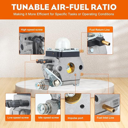 Hipa C1U-K54A Carburetor for Mantis Tiller 7225 7222M 7222 7222E 7230 7920 2-Cycle Cultivator Echo HC1500 HC-1500 TC-210 TC210 Tiller