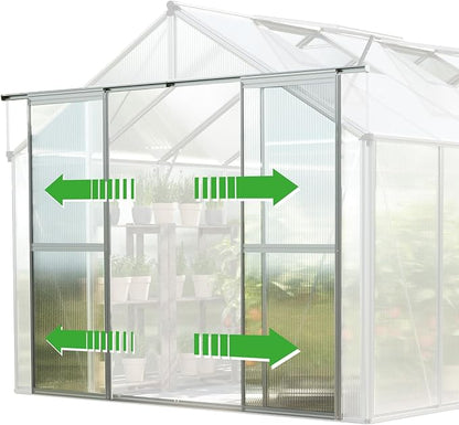 Greenhouse Topas 3 Aluminum Frame 7.4 x 6.4 ft with Approx. 6 mm Polycarbonate Panels