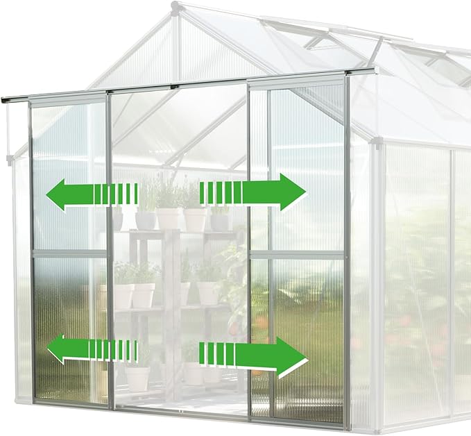 Greenhouse Topas 4 Aluminum Frame 7.4 x 8.5 ft with Approx. 6 mm Polycarbonate Panels