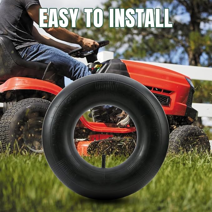 13x4.00-6 Inner Tube 4.10/3.50-6 Heavy Duty Replacement Tire Tubes with Straight Valve Stem for Wheelbarrows, Mowers, Hand Trucks - 2 Pack