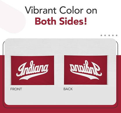 Indiana Hoosiers College Sports Printed Flag - NCAA Licensed - Nylon - School Banner (White, Red) (4' x 6')