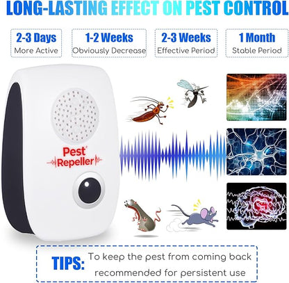 10Pack 2025 Ultrasonic Insect&Pest Repeller,Electronic Mouse Repellent Ultrasonic Plug in Mice Repellent Indoor Insect Repellent Plug in Pest Control for Cockroach,Spide,Rat,AntBugs,Roach,Rodent